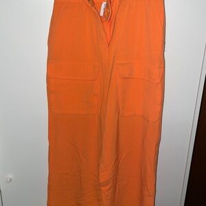 Wide Leg Orange Pants